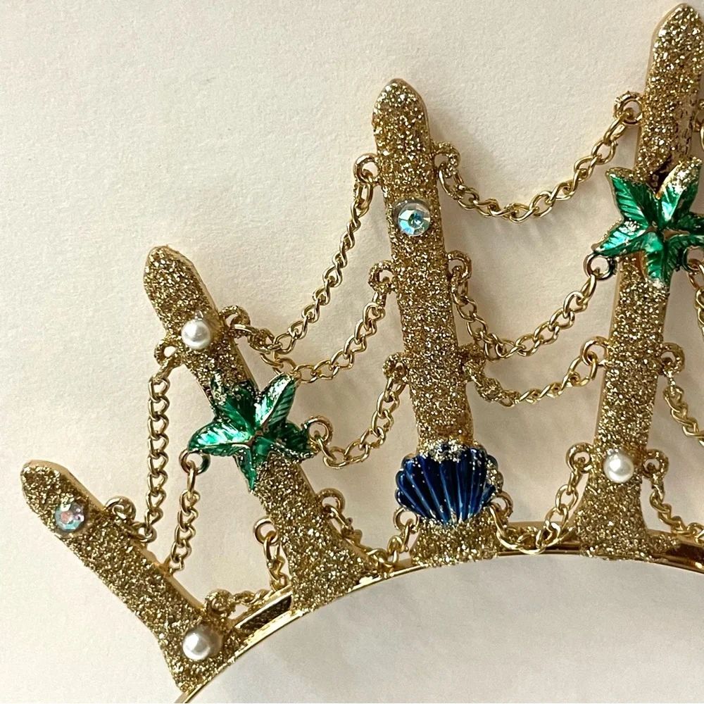 Claire’s Gold Glitter Shell and Pearl Mermaid Headband